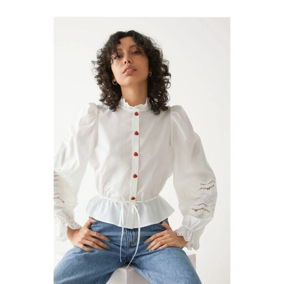 & Other Stories Tops - & other stories stawberry button blouse